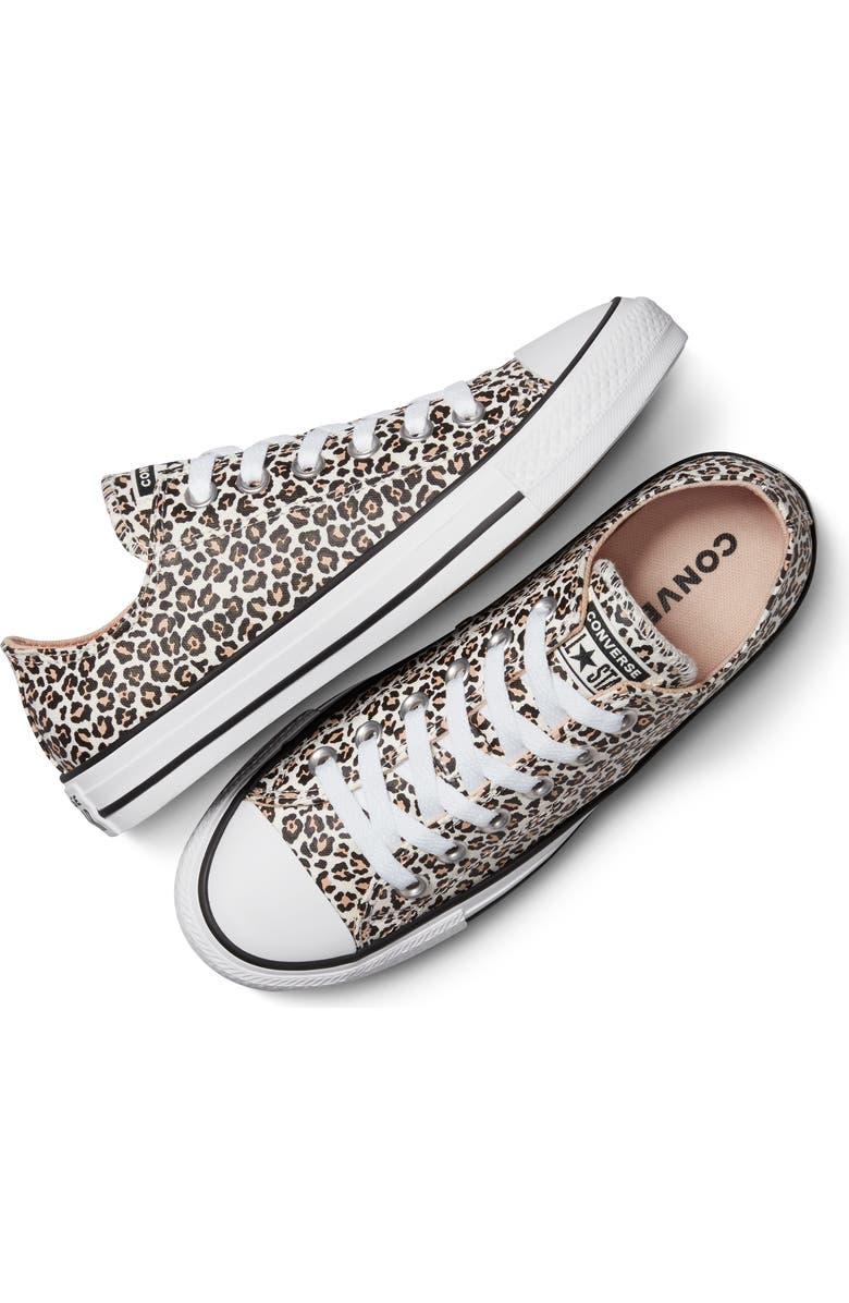 Converse Gender Inclusive Chuck Taylor All Star Leopard Spot Canvas Low Top Sneaker, Alternate, color, Black/ Coastal Dune/ Egret