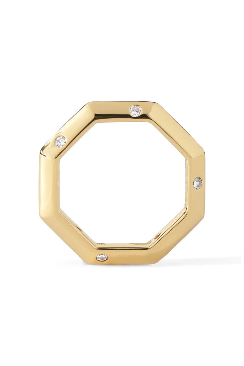 The Athena Double-Sided Burnish Ring, Alternate, color, Gold/White  CZ