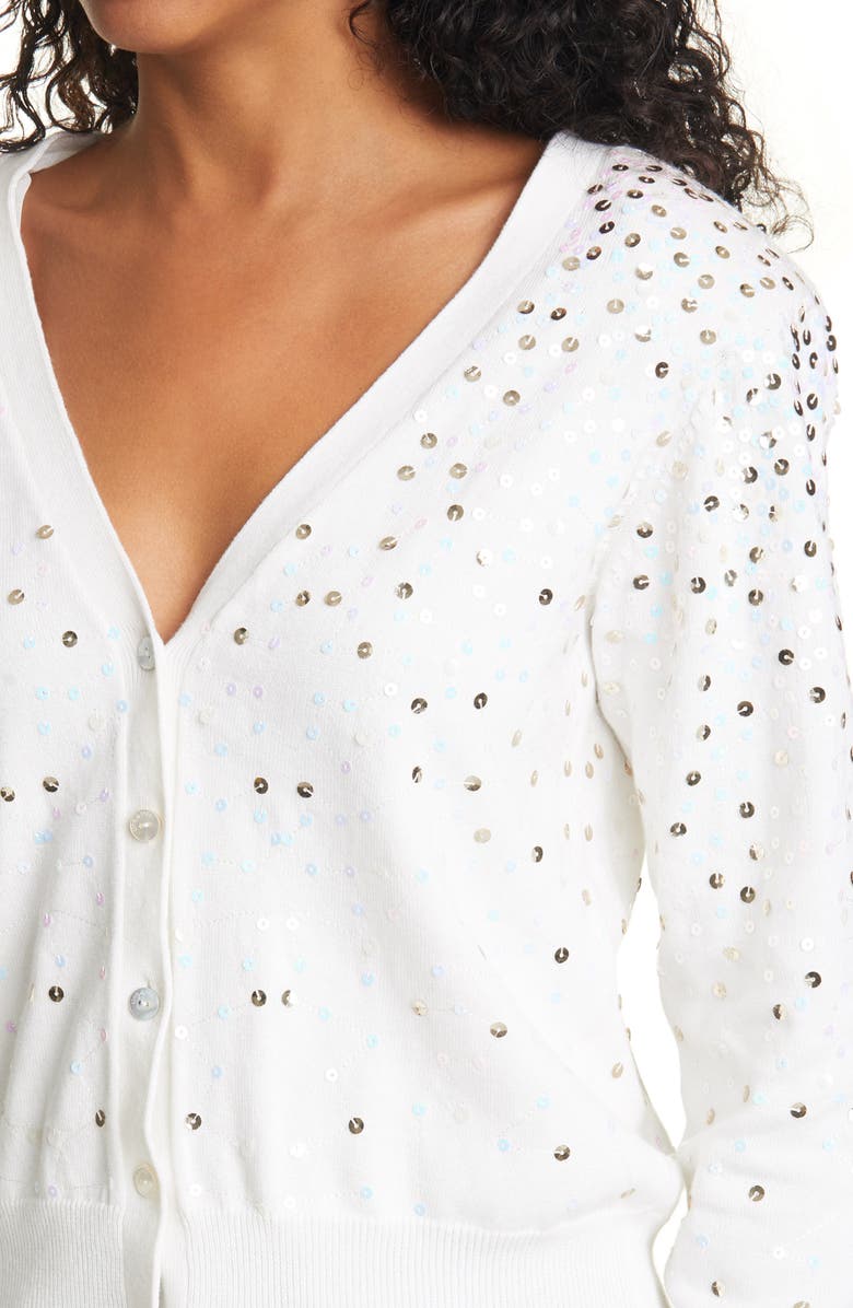 Cinq à Sept Nancy Sequin Cardigan, Alternate, color, 