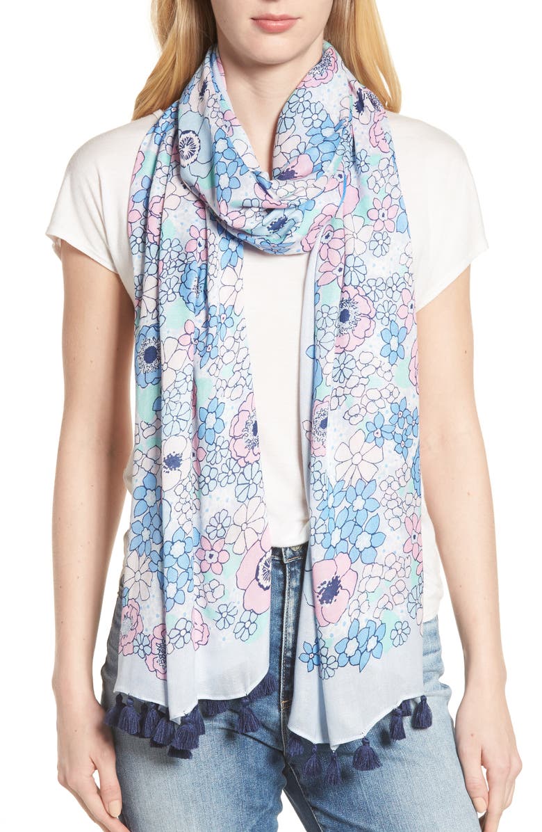 Kate Spade New York cactus flower oblong scarf, Main, color,