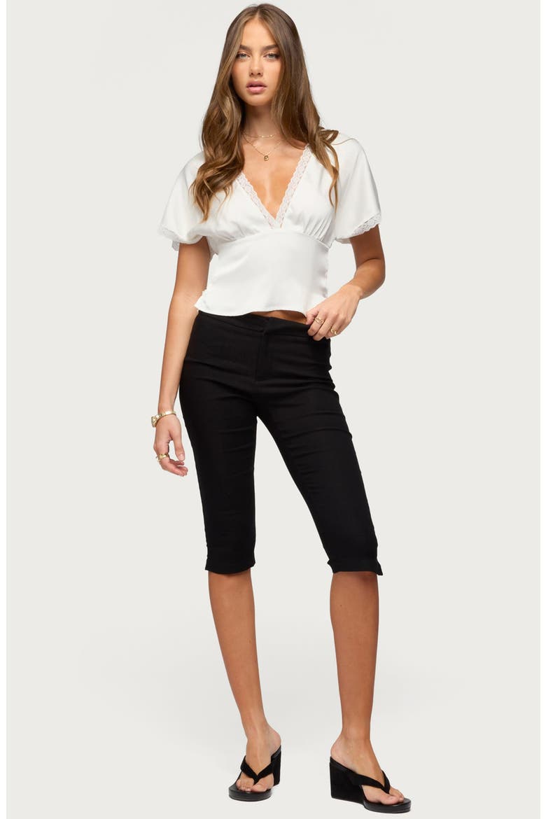Ihara Lacey Cinched Waist Top, Alternate, color, WHITE