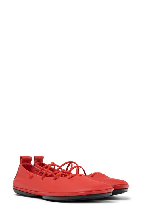 Camper Right Nina Leather Ballet Flats In Red