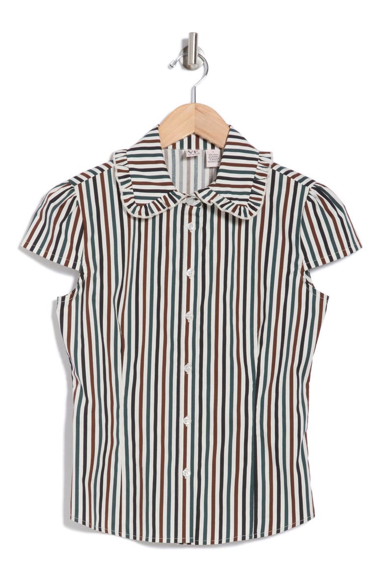 Tate Frill Collar Poplin Shirt, Alternate, color, BOLD STRIPE