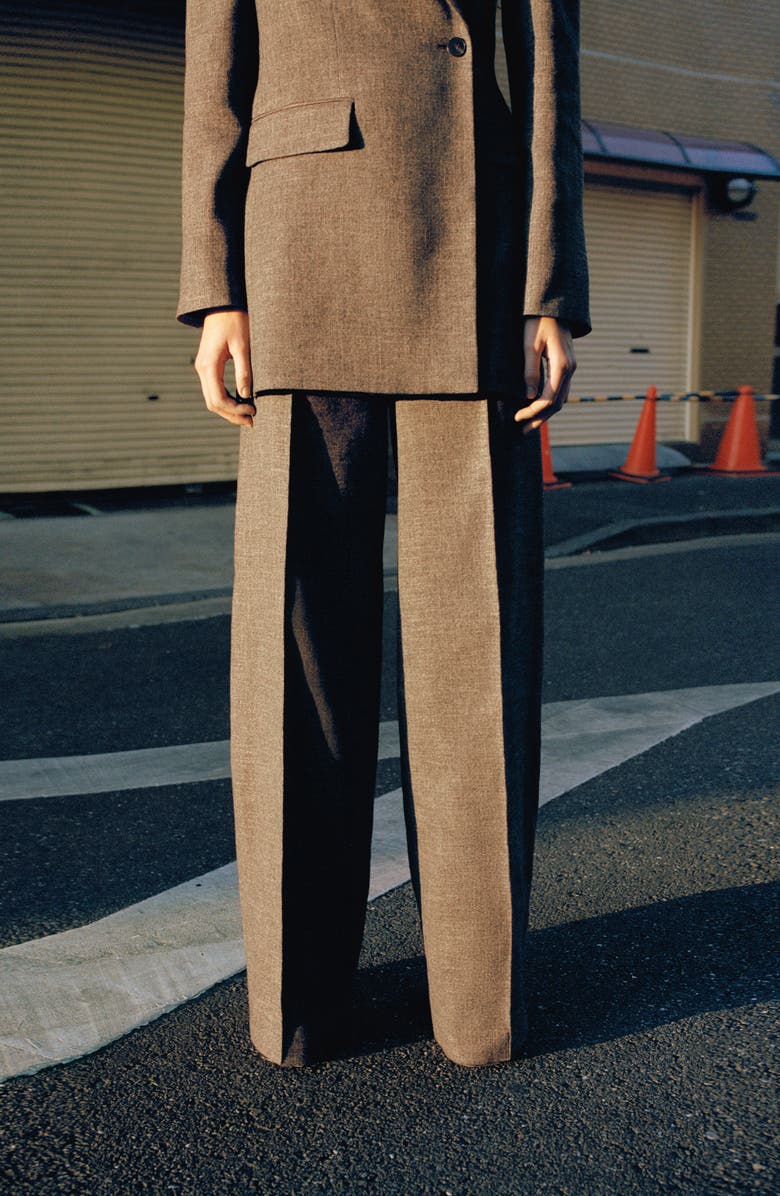 MANGO Flecked Suit Pants, Alternate, color, Chocolate