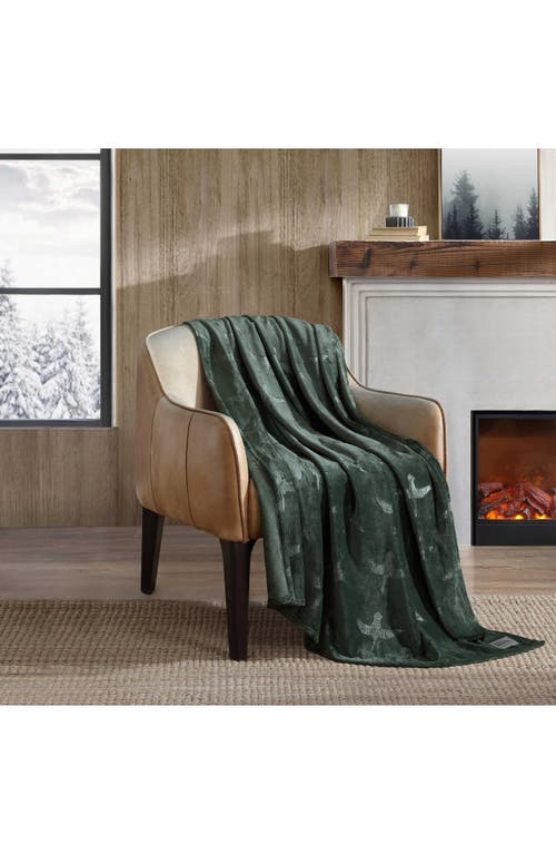 Eddie Bauer Geese Throw Blanket In Dark Green