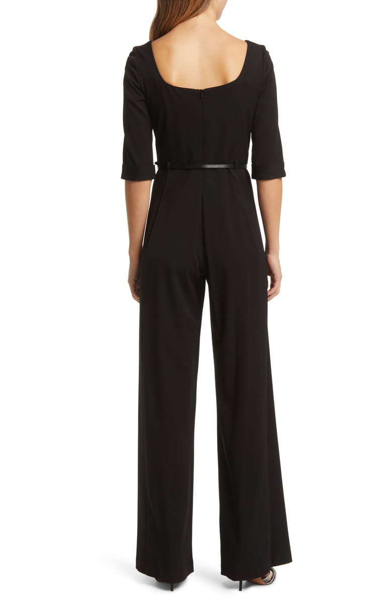 Black Halo Jackie Belted Wide Leg Jumpsuit, Alternate, color, 
