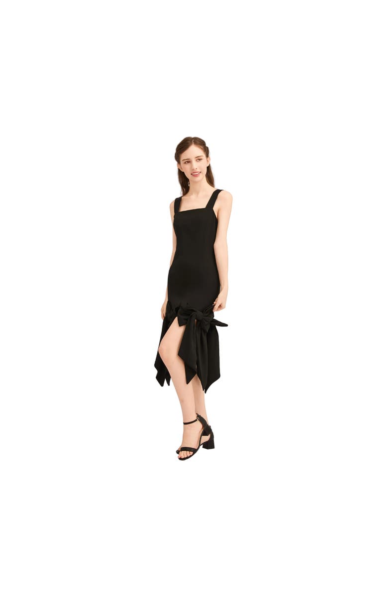 Tulleen Bow-Tail Dress, Alternate, color, Black