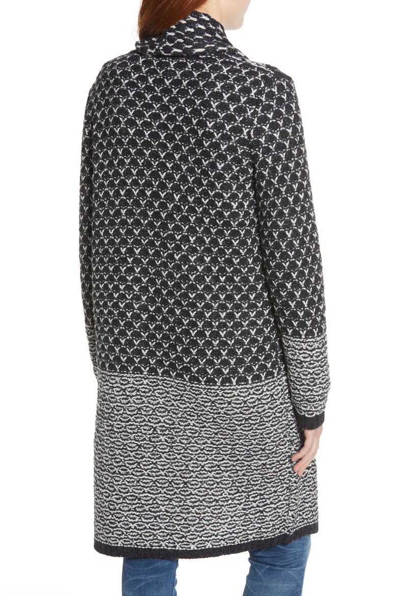 Patch Pocket Long Cardigan, Alternate, color, BLACK CHALK