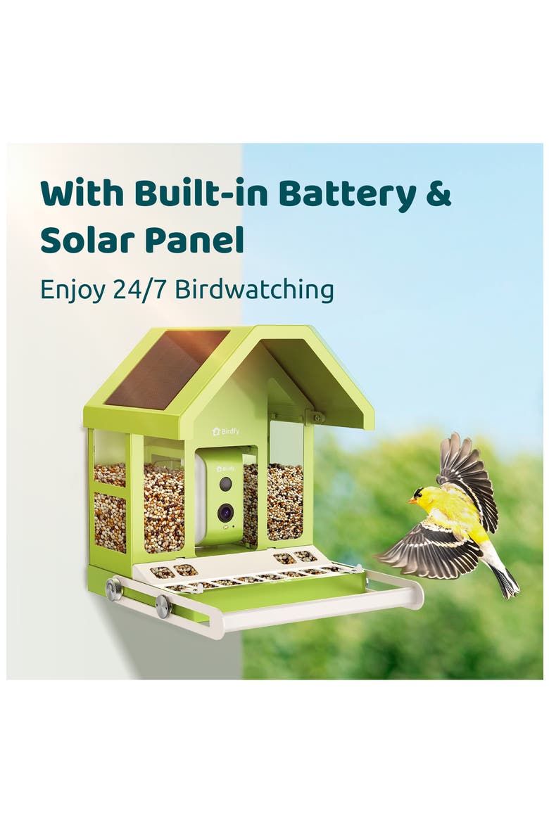 Smart Metal Bird Feeder with Camera, Alternate, color, GREEN
