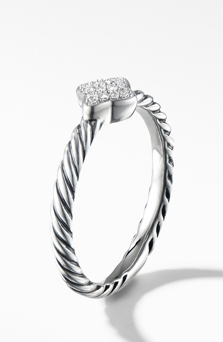 David Yurman Cable Collectibles Quatrefoil Ring with Diamonds, Alternate, color, 