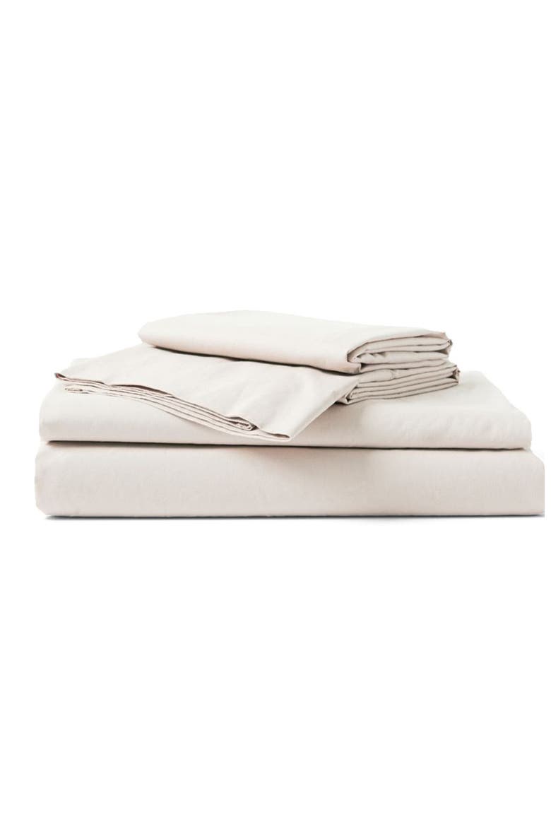 Organic Cotton Organic Cool-Air Percale Sheet Set, Main, color, Bone