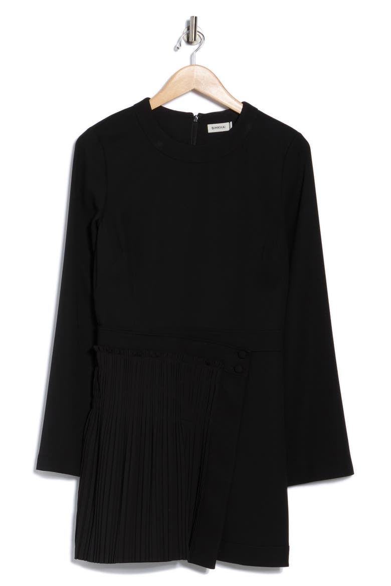 Zabelle Long Sleeve Minidress, Alternate, color, BLACK