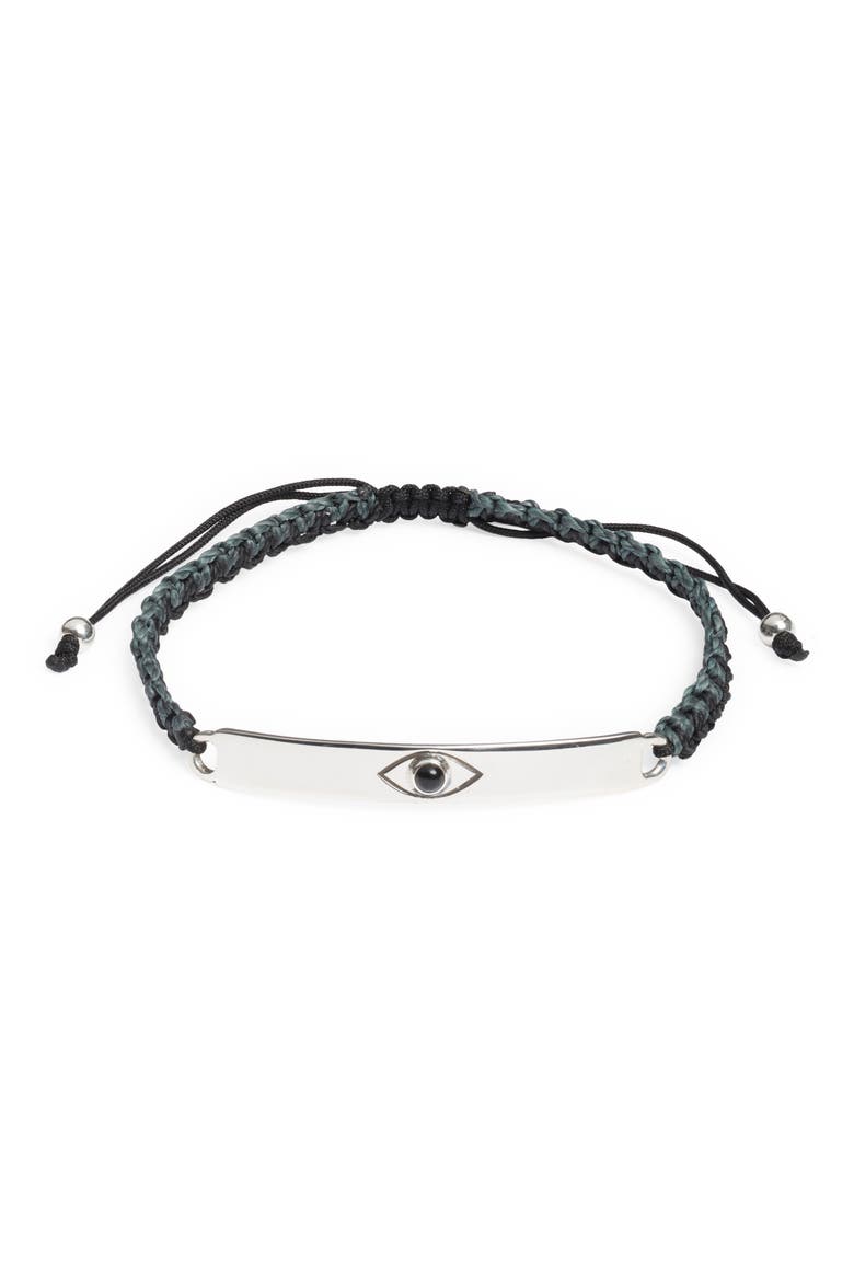 Men's Evil Eye Macramé Bracelet, Main, color, BLACK ONYX
