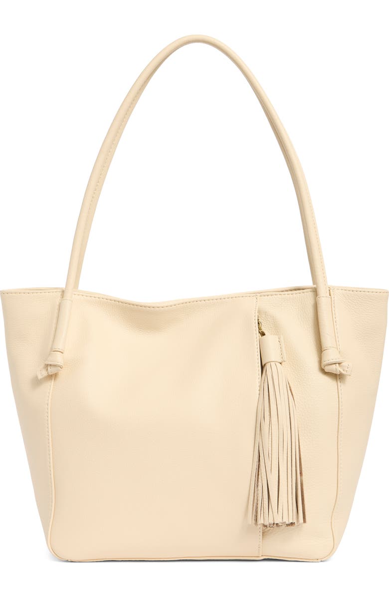 HOBO Endure Leather Tote, Main, color, Cream