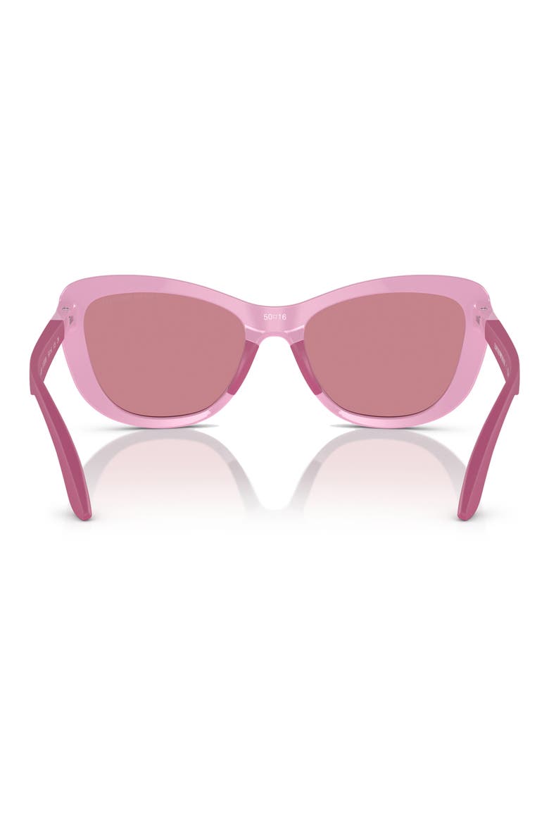 50mm Butterfly Sunglasses, Alternate, color, SHINY PINK / DARK VIOLET