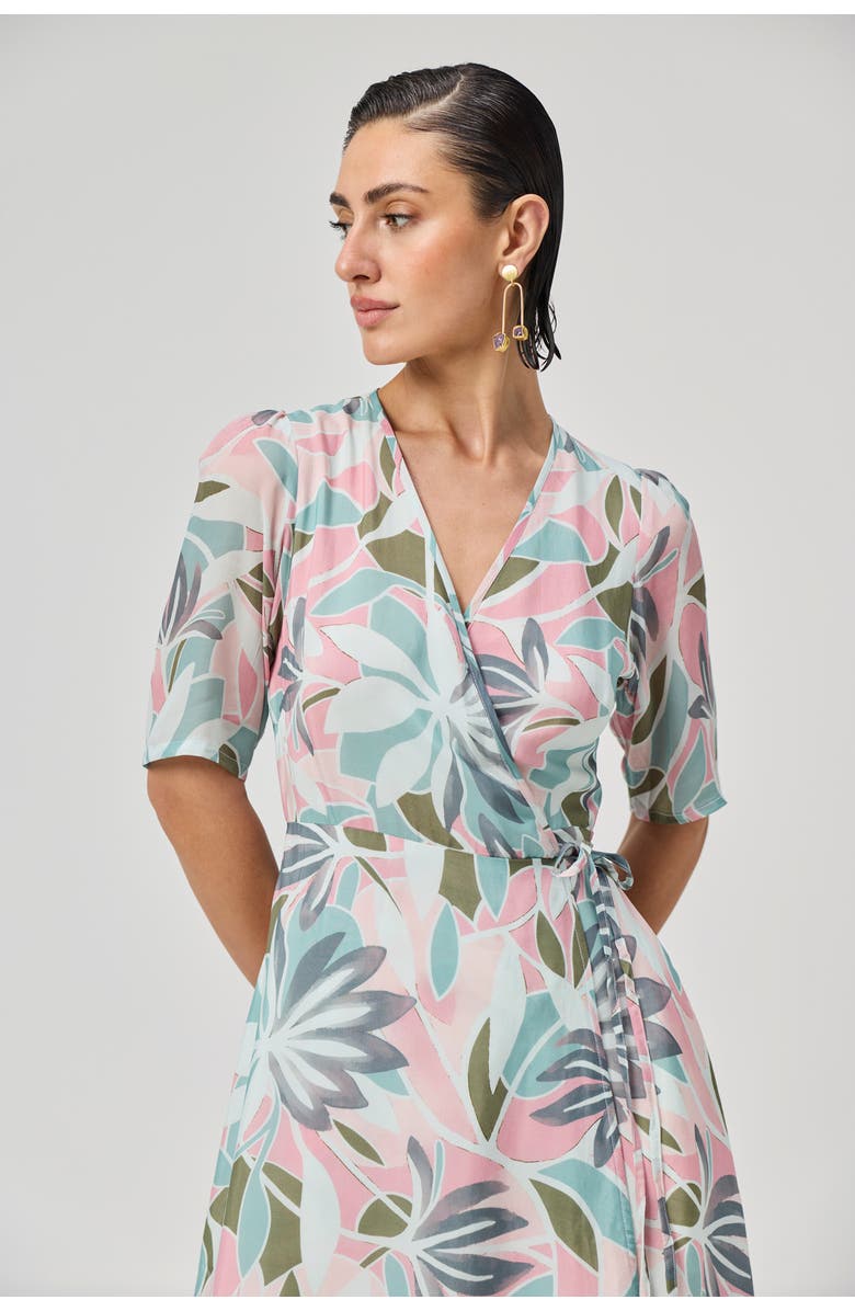 Reistor Abstract Floral Wrap Maxi Dress, Alternate, color, Coastal Bloom