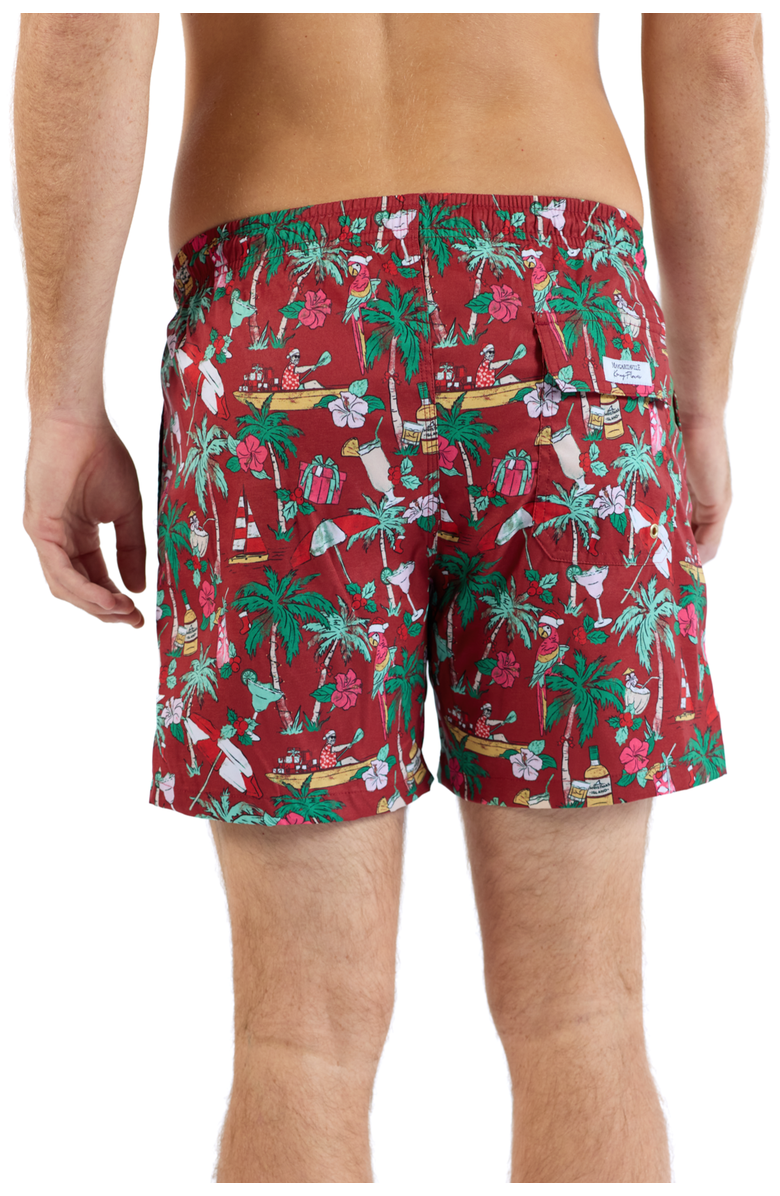 Kenny Flowers Margaritaville by Kenny Flowers - The Christmas Island Swim Trunks, Alternate, color, Red