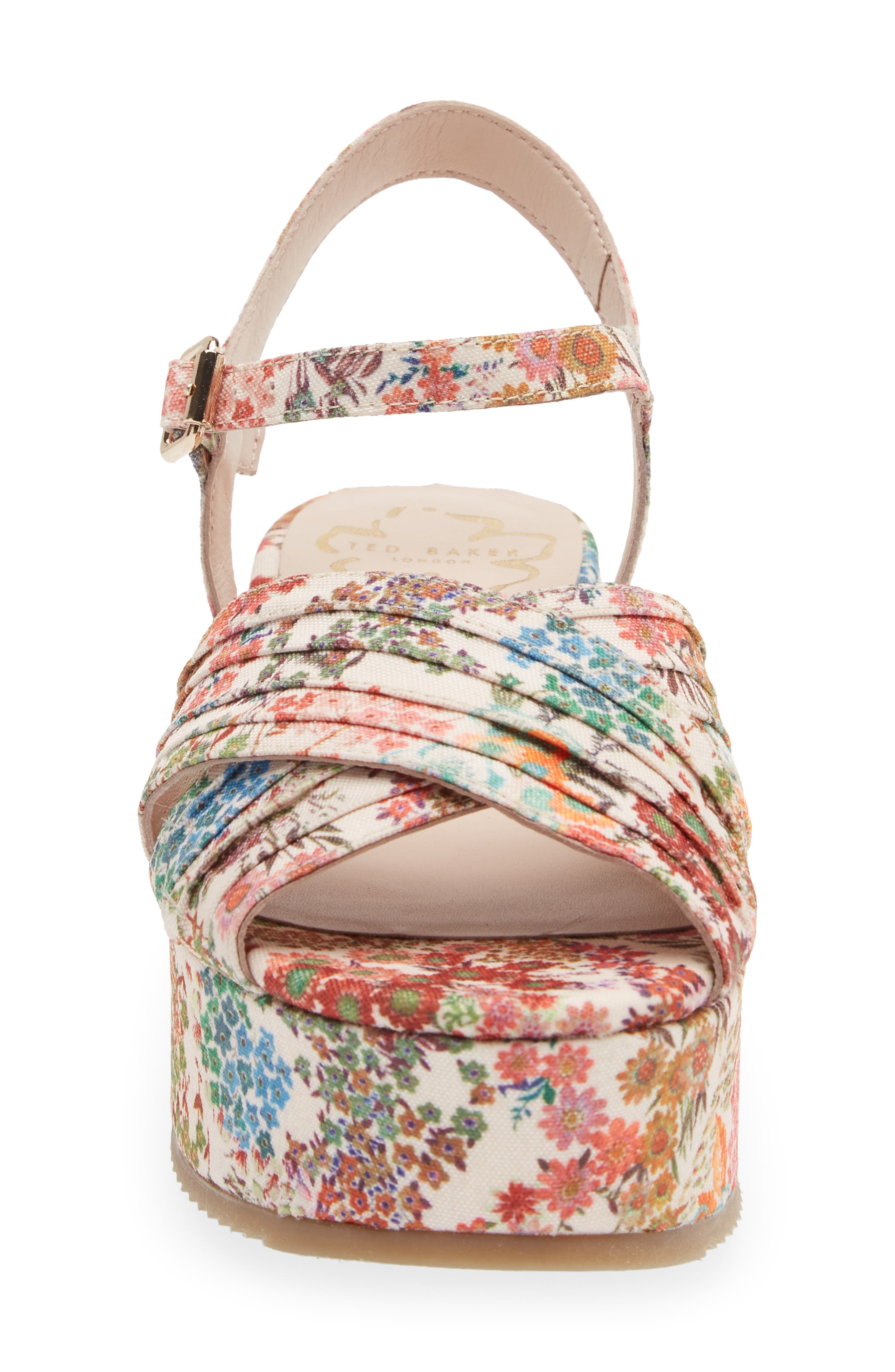 Ted Baker London Ameelah Sunburnt Retro Floral Platform Sandal, Alternate, color, 