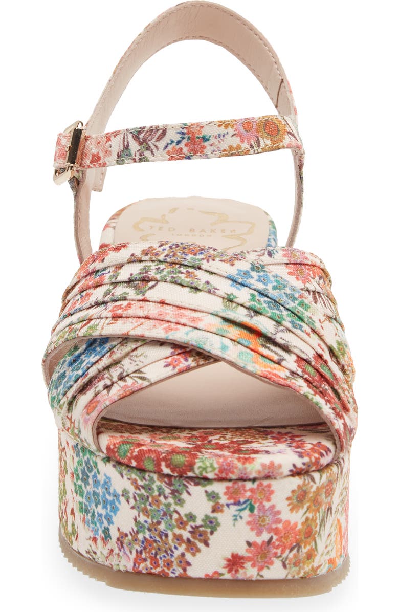 Ted Baker London Ameelah Sunburnt Retro Floral Platform Sandal, Alternate, color,