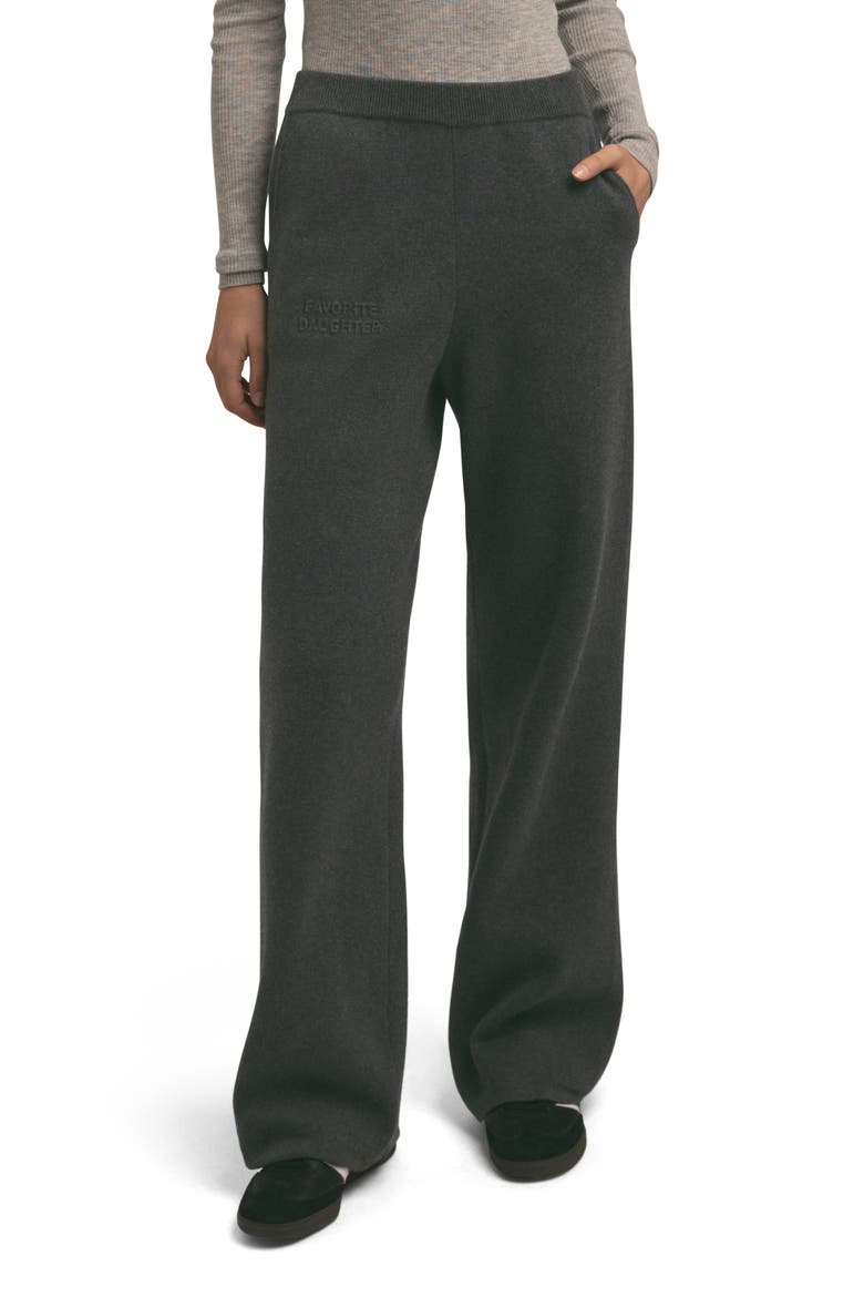 Fatigue Sisters Cotton & Cashmere Wide Leg Sweater Pants, Main, color, GREY