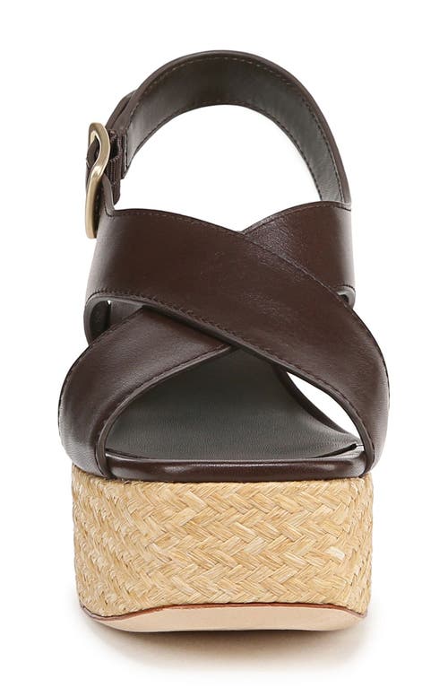Vince Clementina Leather Crisscross Platform Sandals In Cacao Brown