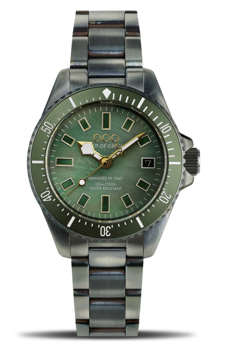 OUT OF ORDER Casanova Bracelet Watch, 38mm, Main, color, Green