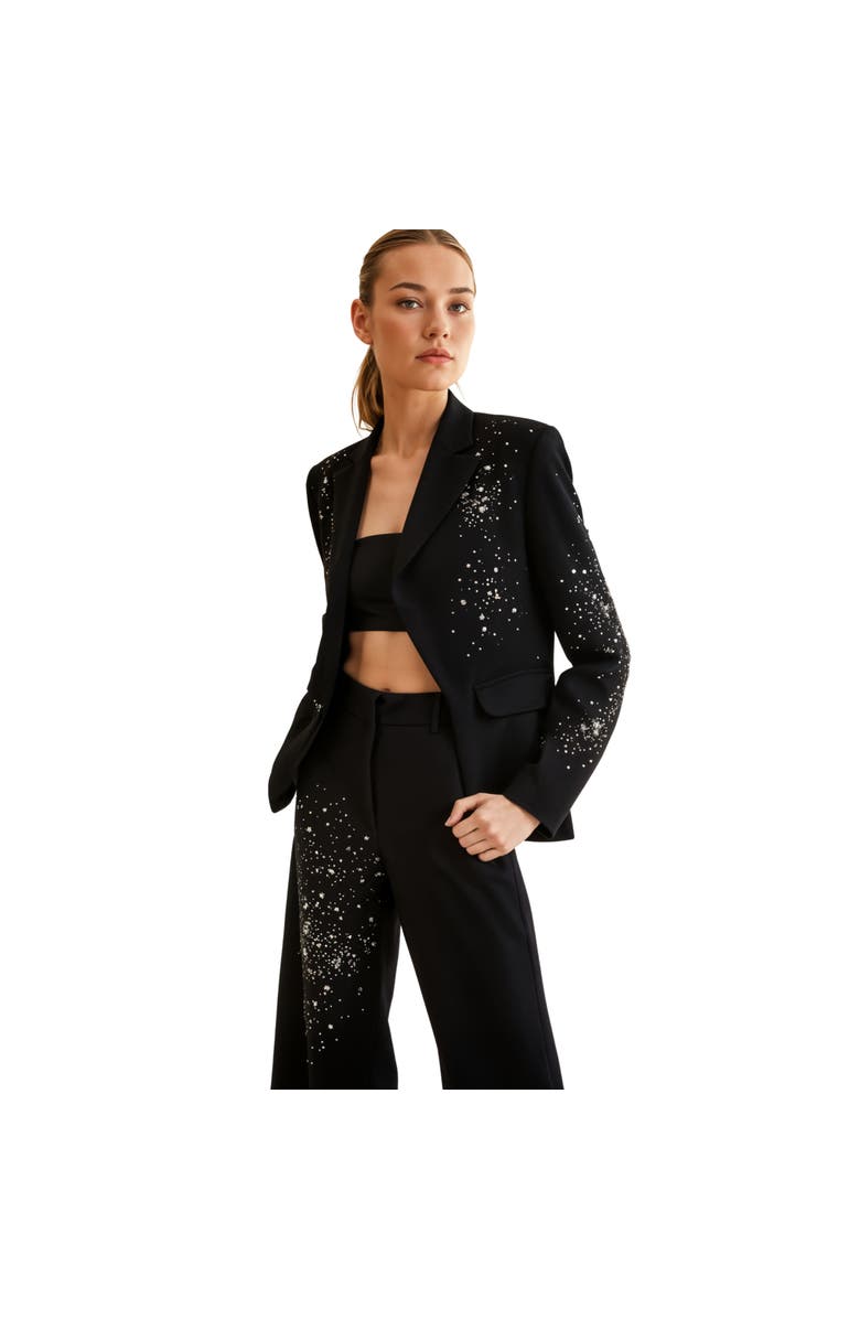 AKALIA Cicy Shinning Starry Diamonds Blazer, Alternate, color, Black