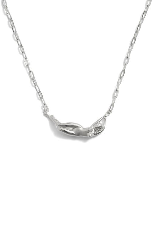 Awe Inspired Divine Feminine Pendant Necklace in Sterling Silver 