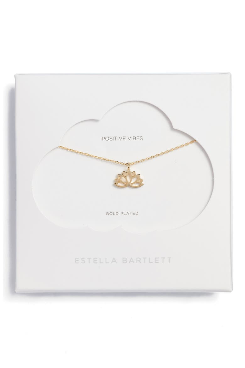 Lotus Leaf Pendant Necklace, Main, color, GOLD