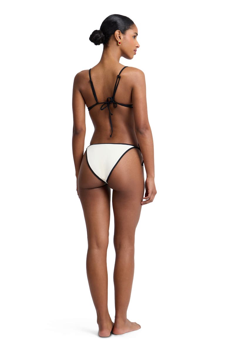 Onia Aimee String Bikini Top, Alternate, color, Egret/Black
