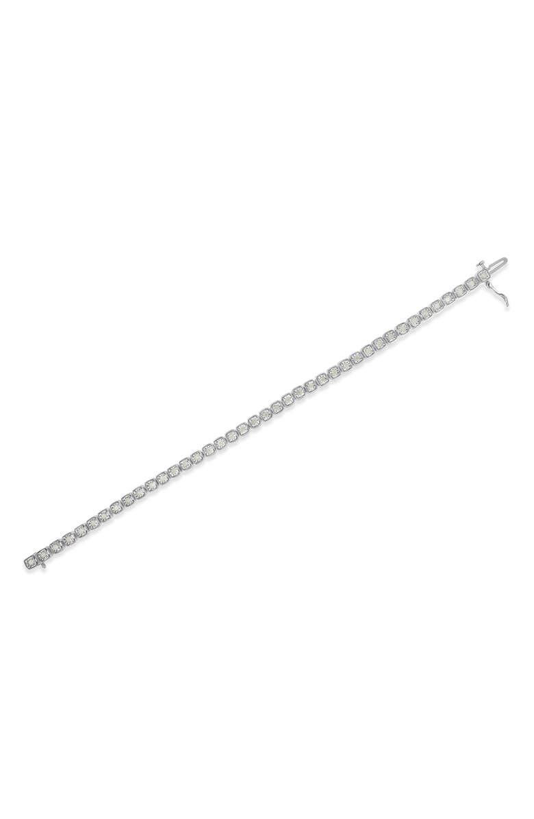 Haus of Brilliance Silver 1.0 Cttw Diamond Miracle-Set Square Milgrain Link Tennis Bracelet, Alternate, color, Silver