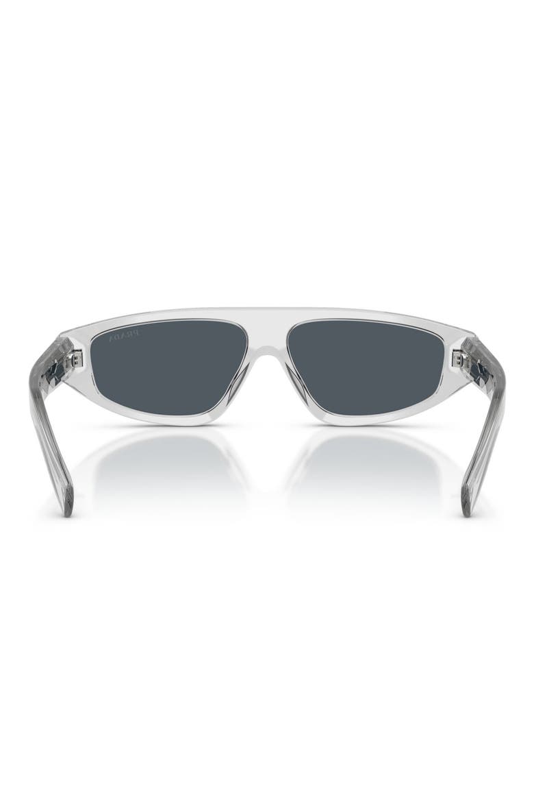 57mm Irregular Sunglasses, Alternate, color, CRYSTAL GREY / DARK GREY