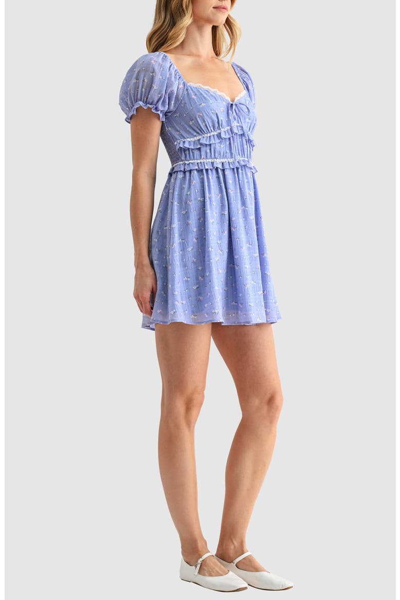 Lace Trim Minidress, Alternate, color, PERIWINKLE