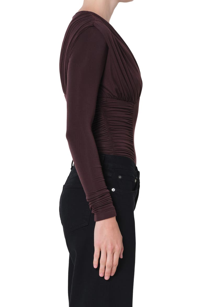 Abbi Ruched Bodysuit, Alternate, color, ROOT DARK BROWN