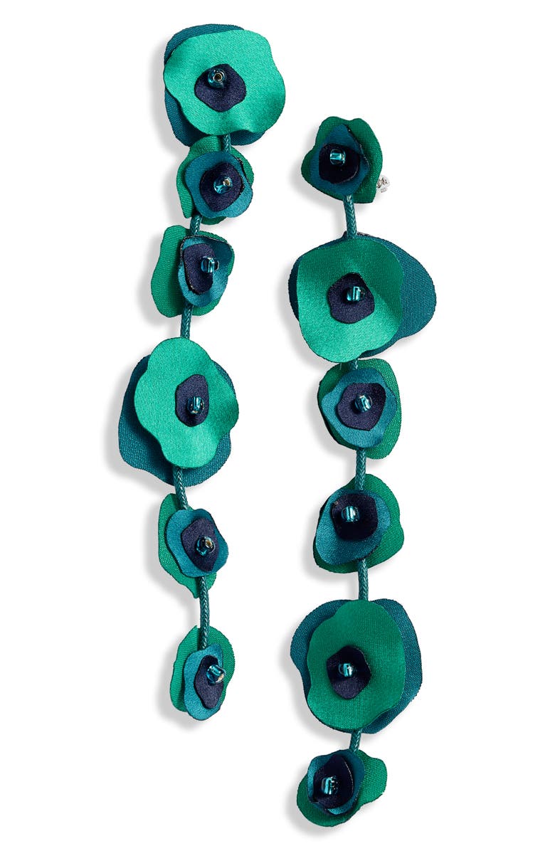 Cult Gaia Zelena Floral Linear Drop Clip-On Earrings, Main, color,