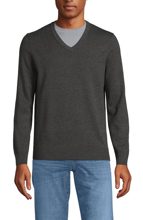 Fine Gauge Cotton V Neck Sweater