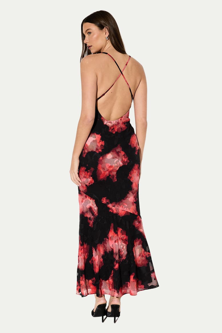 Burnout Scoop Neck Bias Maxi Dress, Alternate, color, Multi