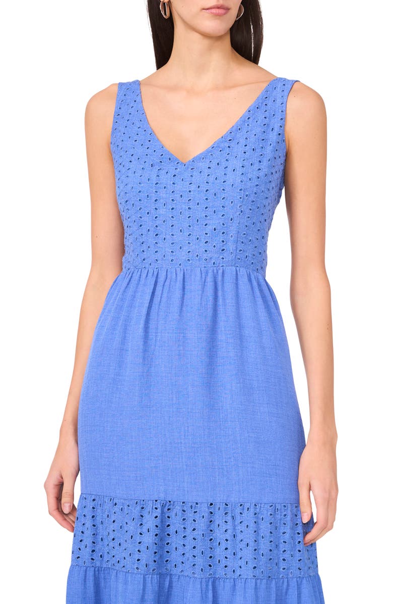 Vince Camuto Sleeveless Tiered Maxi Dress, Alternate, color, Sapphire Blue