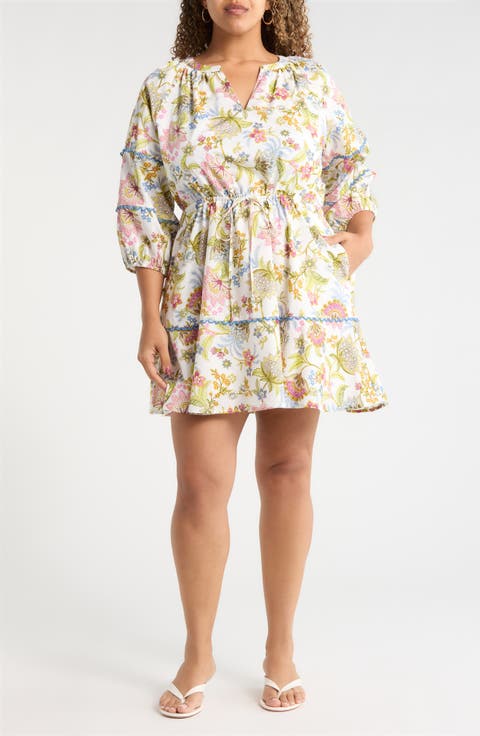 Pany Floral Dabria Cotton Dress (Plus)