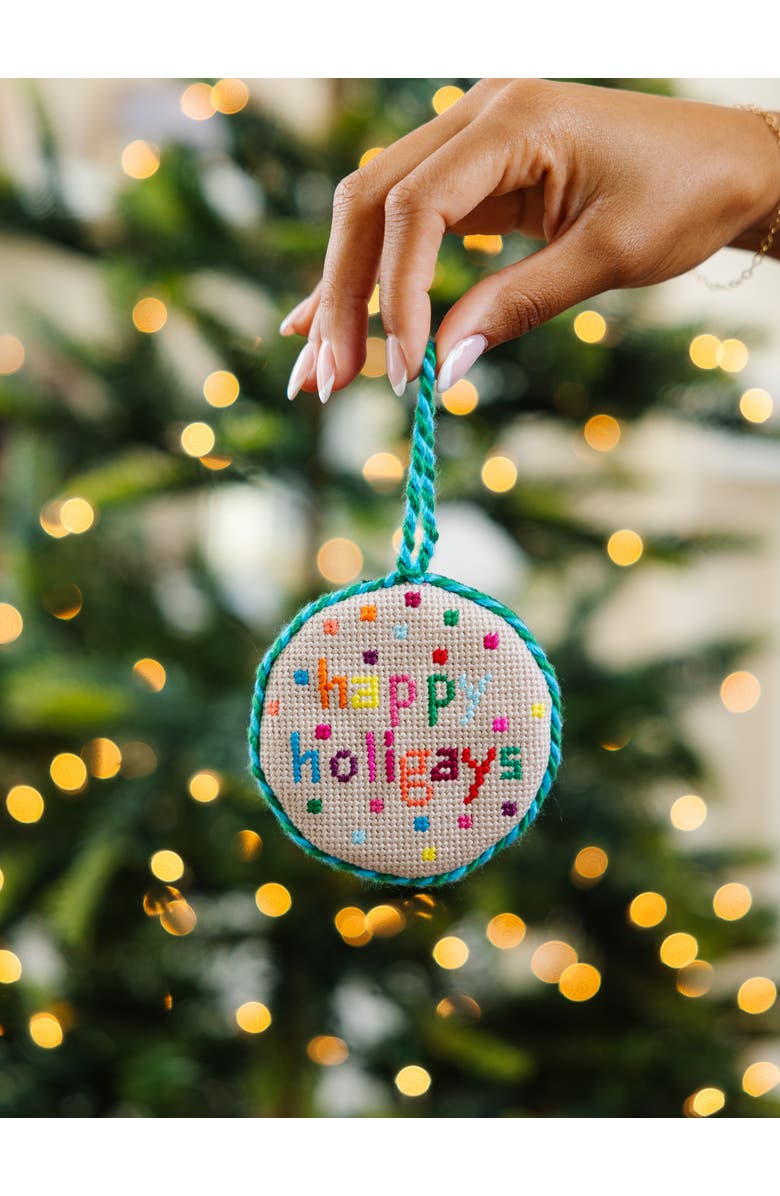 Furbish Needlepoint Ornament - Holigays, Alternate, color, Ivory