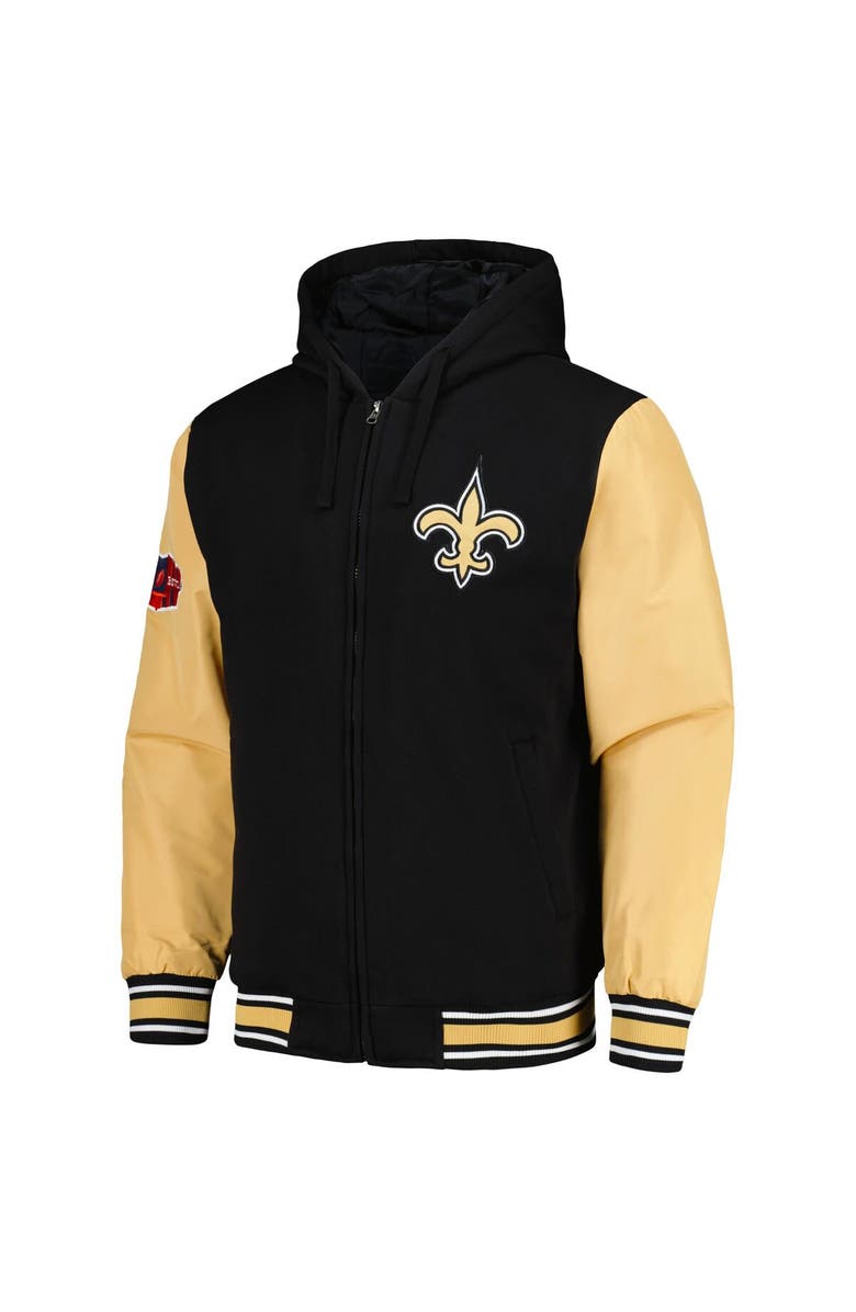 G-III SPORTS BY CARL BANKS Men's G-III Sports by Carl Banks Black/Gold New Orleans Saints Player Option Full-Zip Hoodie, Alternate, color, Black