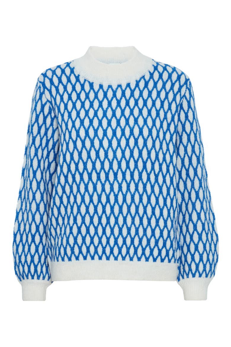 Kamara Geometric Sweater, Main, color, STRONG BLUE