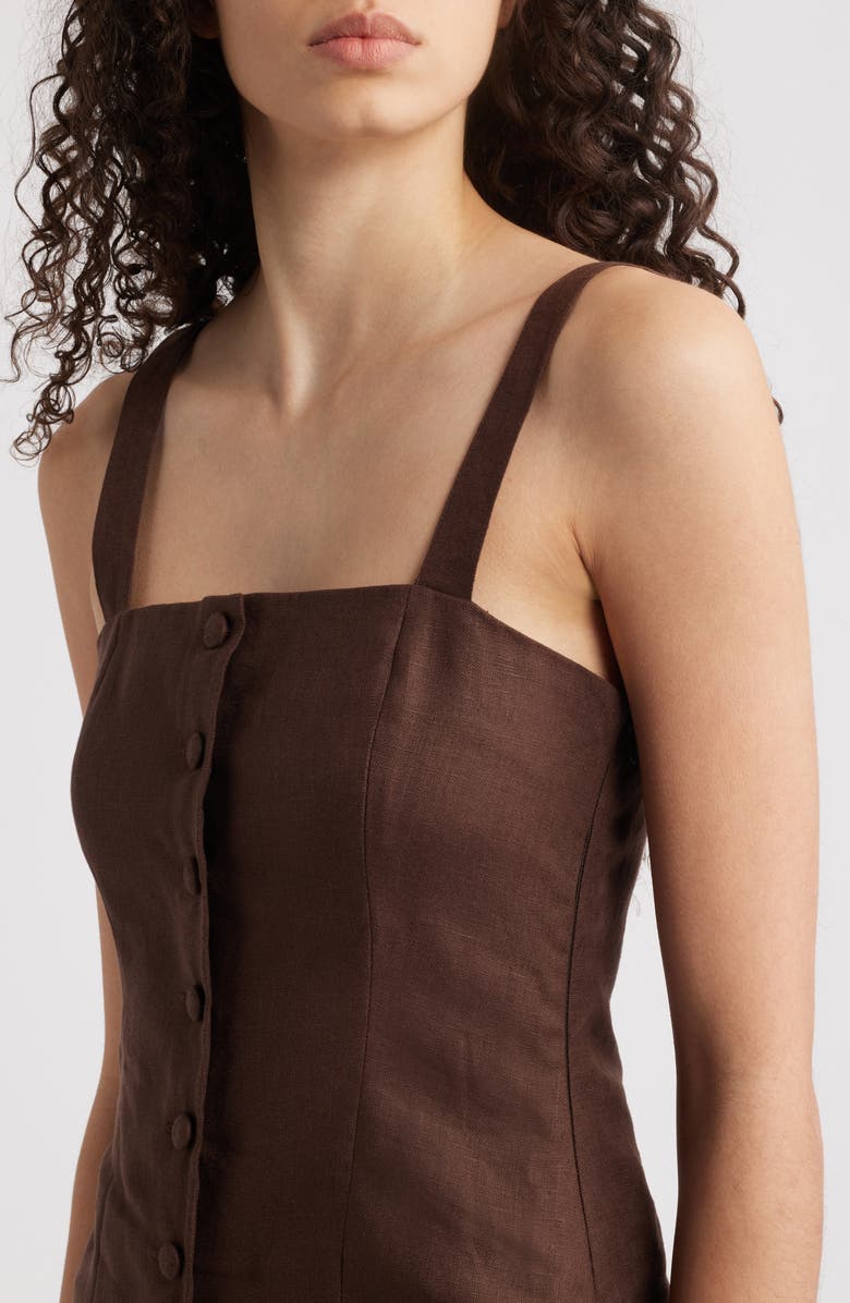 Faithfull the Brand Corbiere Linen Vest, Alternate, color, Bistre