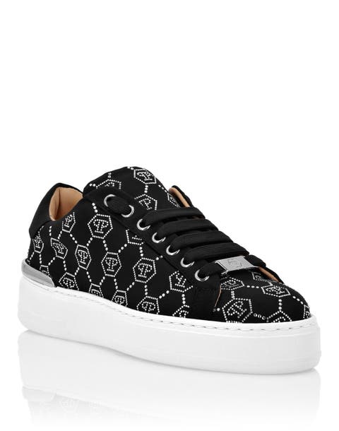 Satin Lo-Top Sneakers Strass Monogram Women