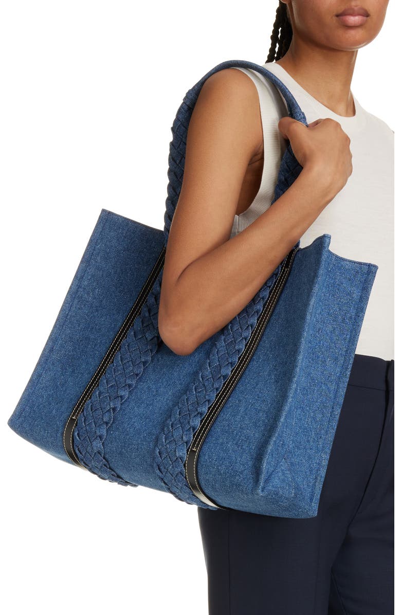 Chloé Large Woody Denim Tote, Alternate, color,