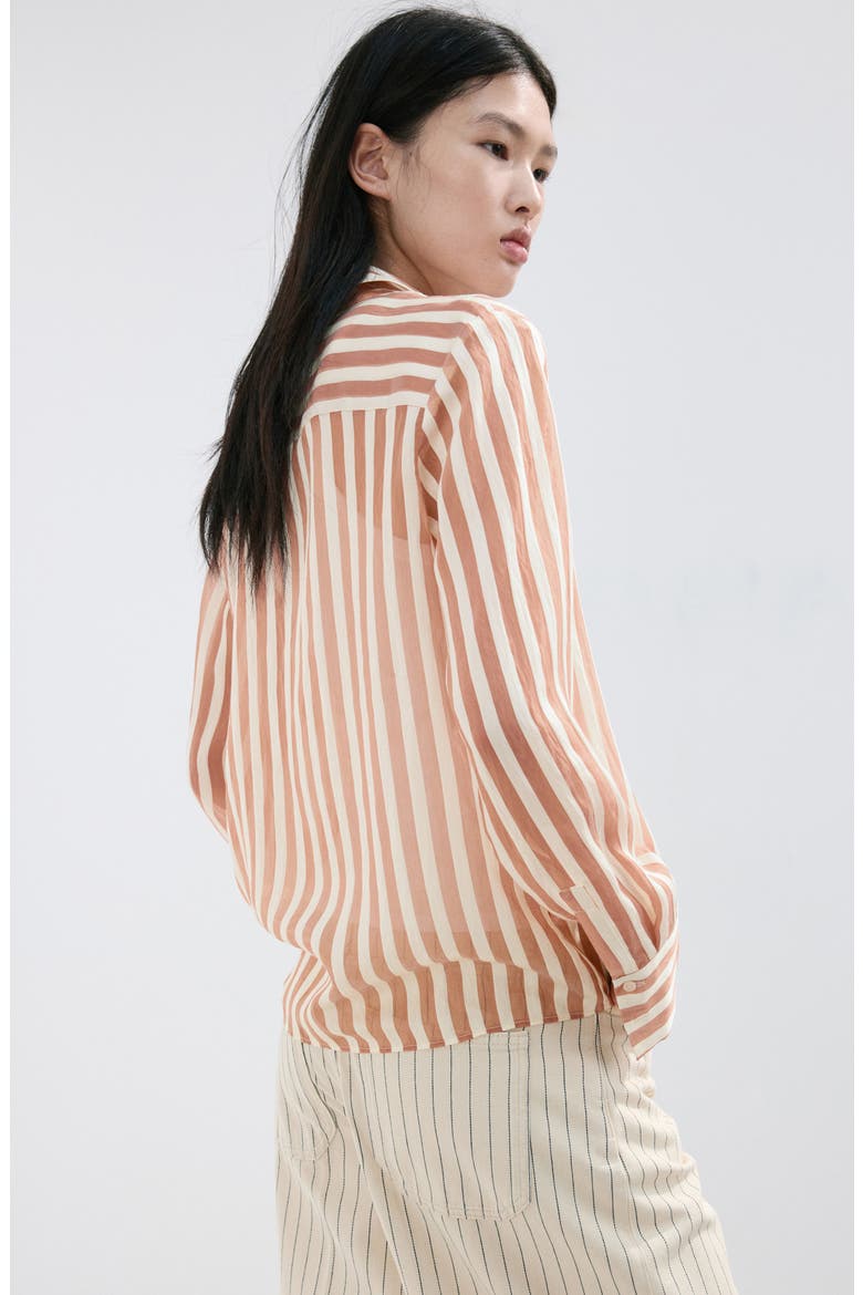 Stripe Woven Shirt, Alternate, color, ORANGE BROWN