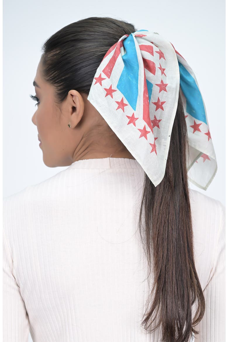 'I Voted' Cotton Scarf, Alternate, color, BLUE