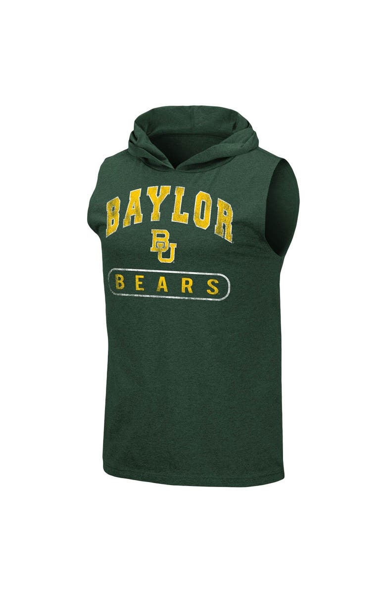 COLOSSEUM Men's Colosseum Heathered Green Baylor Bears Varsity Hoodie Tank Top, Alternate, color, 