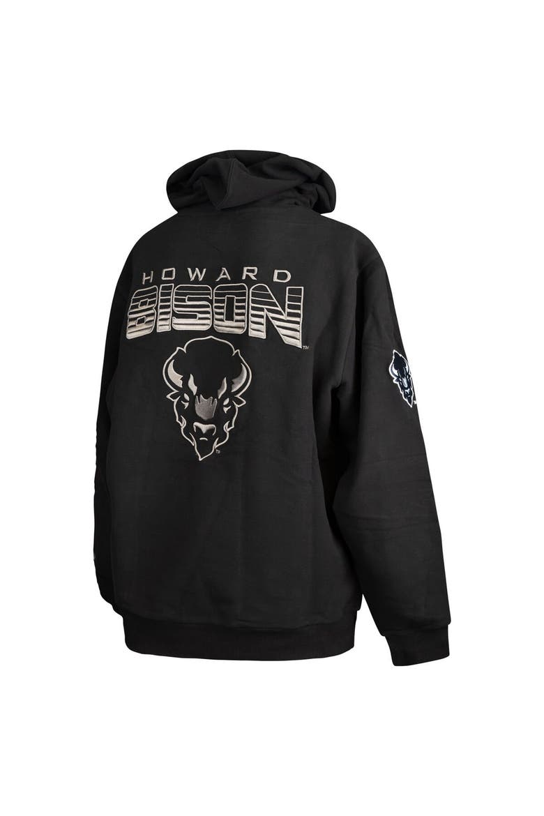 Men's FISLL  Black Howard Bison Puff Print Sliced Pullover Hoodie, Alternate, color, Black