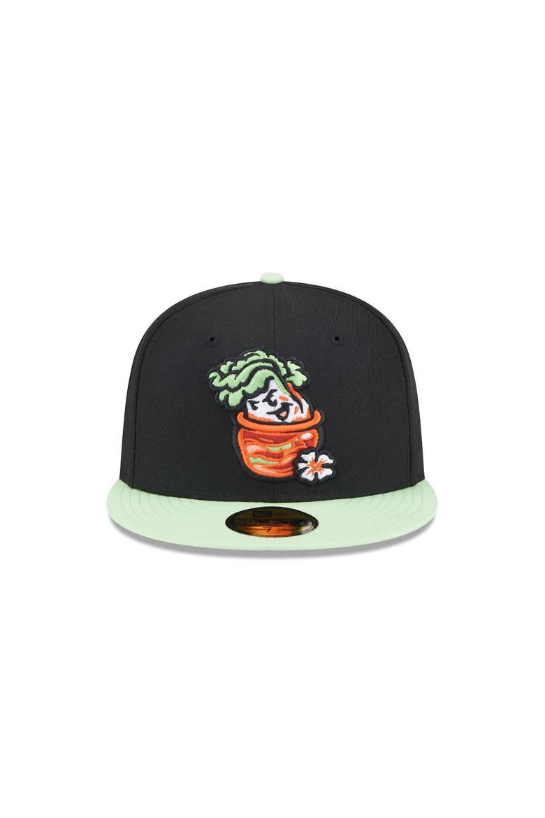 Men's New Era  Black Montgomery Biscuits Theme Nights 59FIFTY Fitted Hat, Alternate, color, Black
